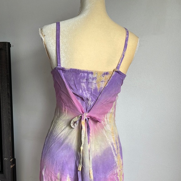 Henna tie dye Spaghetti Strap Embroidered Dress-OS - Picture 10 of 16